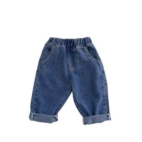 Baby Boys Denim Pants – Solid Color Casual Jeans for Infants