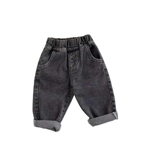 Baby Boys Denim Pants – Solid Color Casual Jeans for Infants