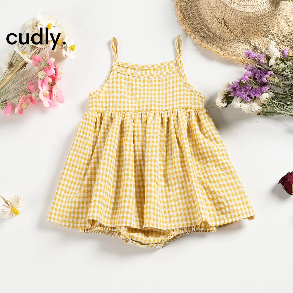 Baby Girls Summer Plaid Romper 