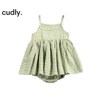 Baby Girls Summer Plaid Romper 