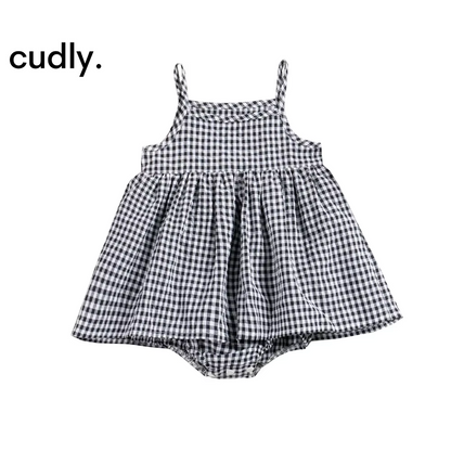 Baby Girls Summer Plaid Romper 