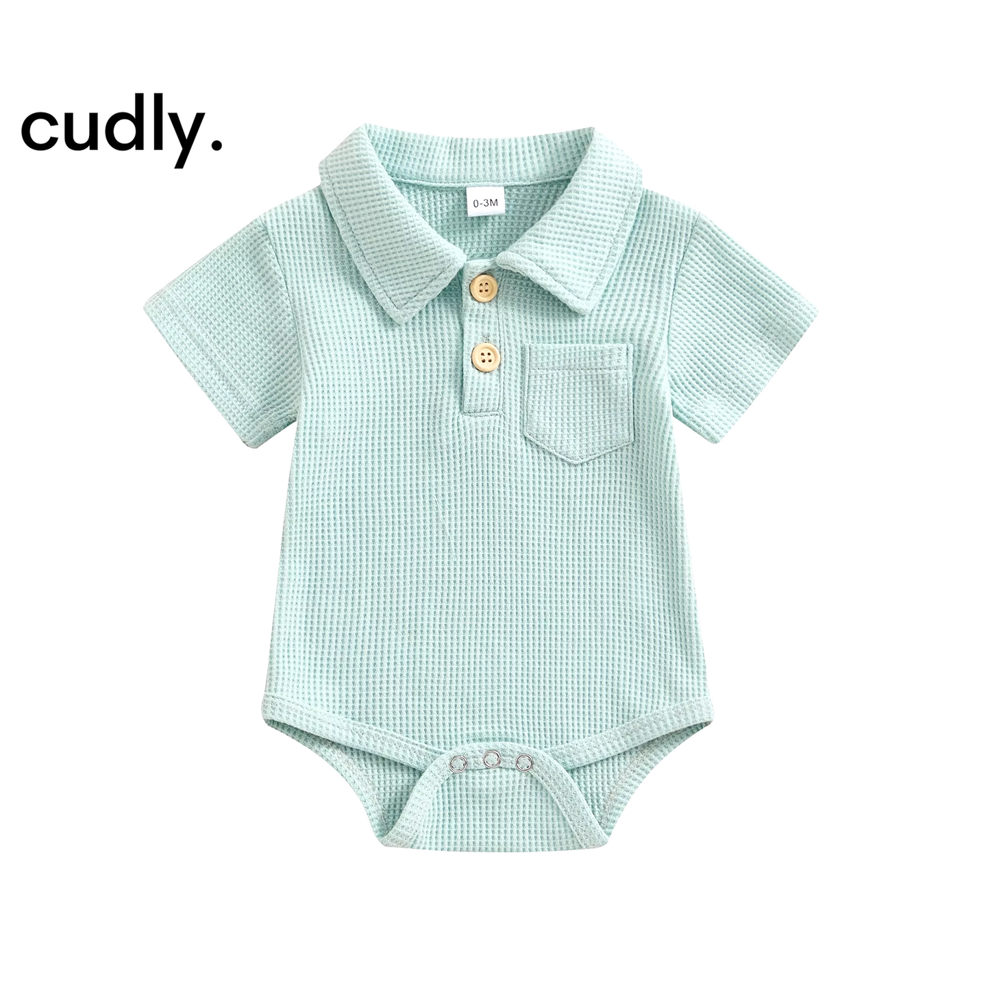  Polo Bodysuit with Front Pocket – Baby Boy Jumpsuit for 3-12 Months