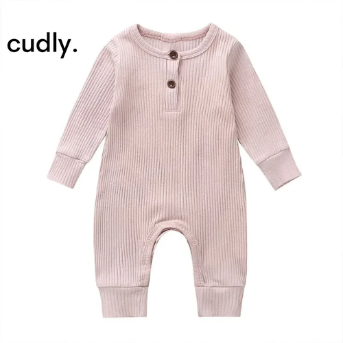 Newborn Cotton Long Sleeve Baby Romper – Unisex Infant Jumpsuit