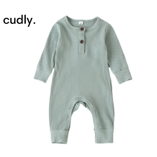 Newborn Cotton Long Sleeve Baby Romper – Unisex Infant Jumpsuit