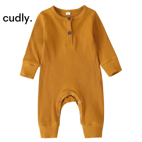 Newborn Cotton Long Sleeve Baby Romper – Unisex Infant Jumpsuit