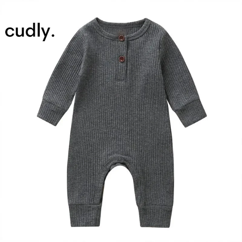 Newborn Cotton Long Sleeve Baby Romper – Unisex Infant Jumpsuit