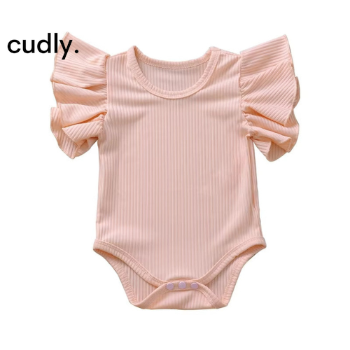 Baby Girl Ruffle Rompers – Short Sleeve Bodysuit for Summer