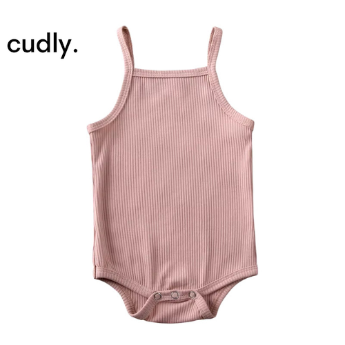 Unisex Baby Summer Bodysuit – Solid Pink, White, Green Sleeveless Jumpsuit for Newborn Boys & Girls