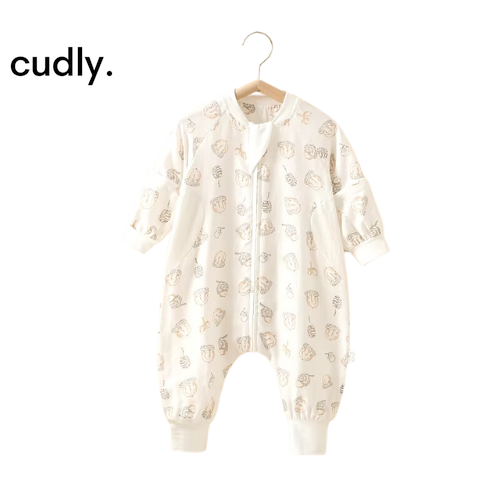 Baby Sleeping Romper – Cotton & Bamboo Fiber Detachable Long Sleeve Pajamas