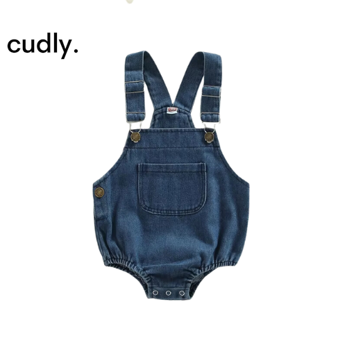 Toddler Baby Girls Sleeveless Denim Romper – Summer Button-Up Bodysuit Jumpsuit