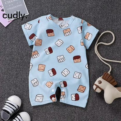 Newborn Infant Pajama Romper for Boys & Girls Summer One-Piece Jumpsuit