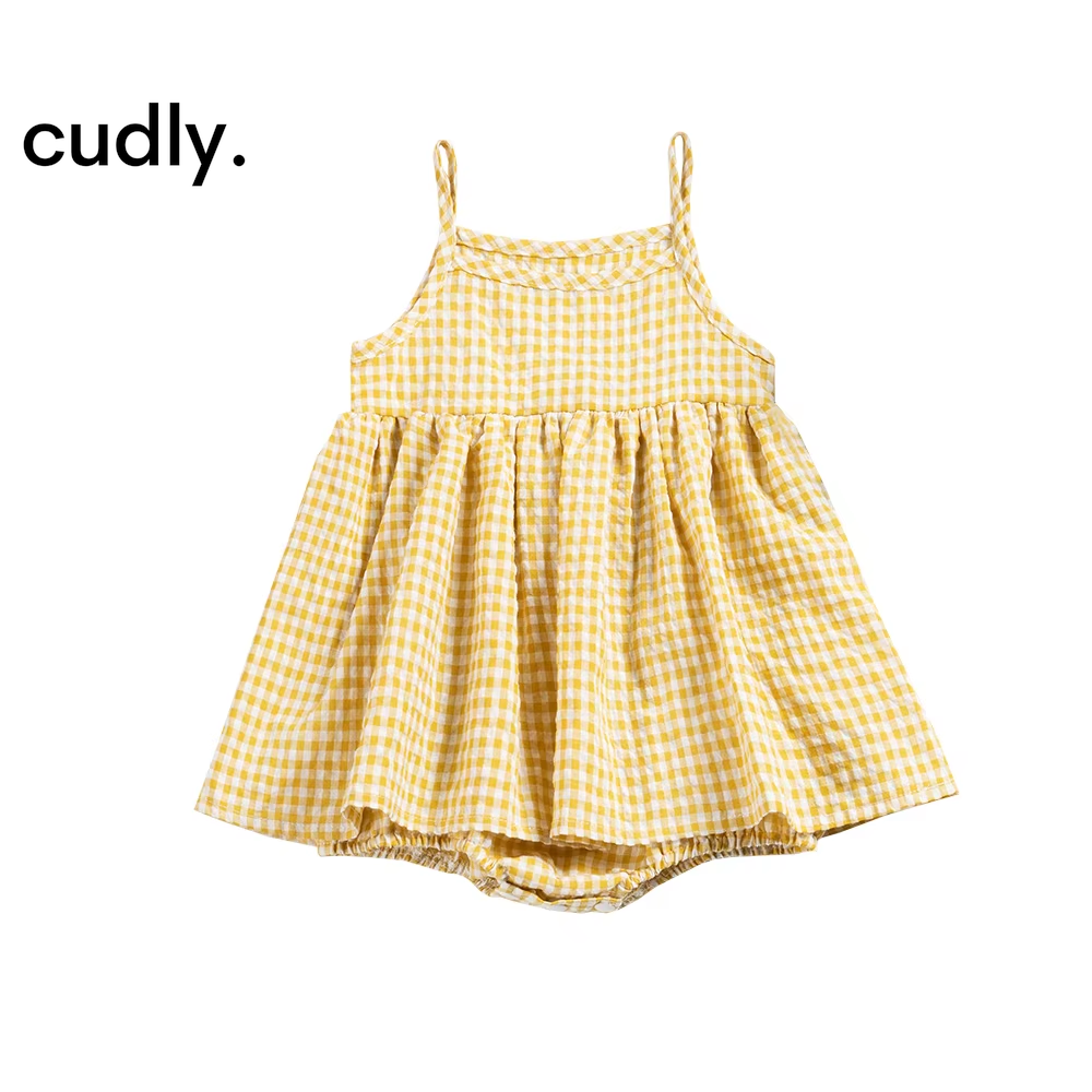 Baby Girls Summer Plaid Romper 