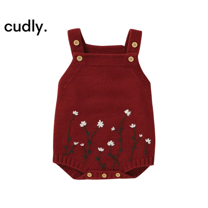 Artisanal Embroidered Sleeveless Baby Girls Summer Rompers – Handmade Knitwear Infant Bodysuit