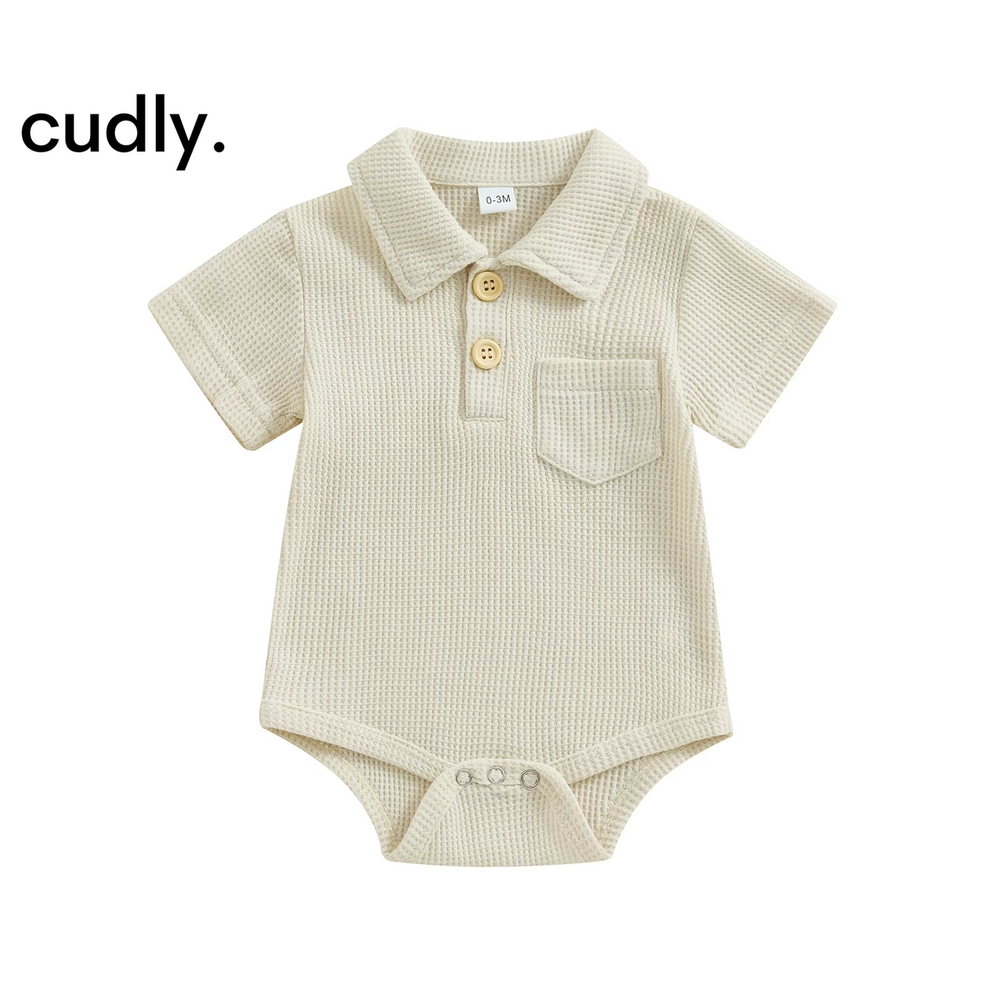  Polo Bodysuit with Front Pocket – Baby Boy Jumpsuit for 3-12 Months