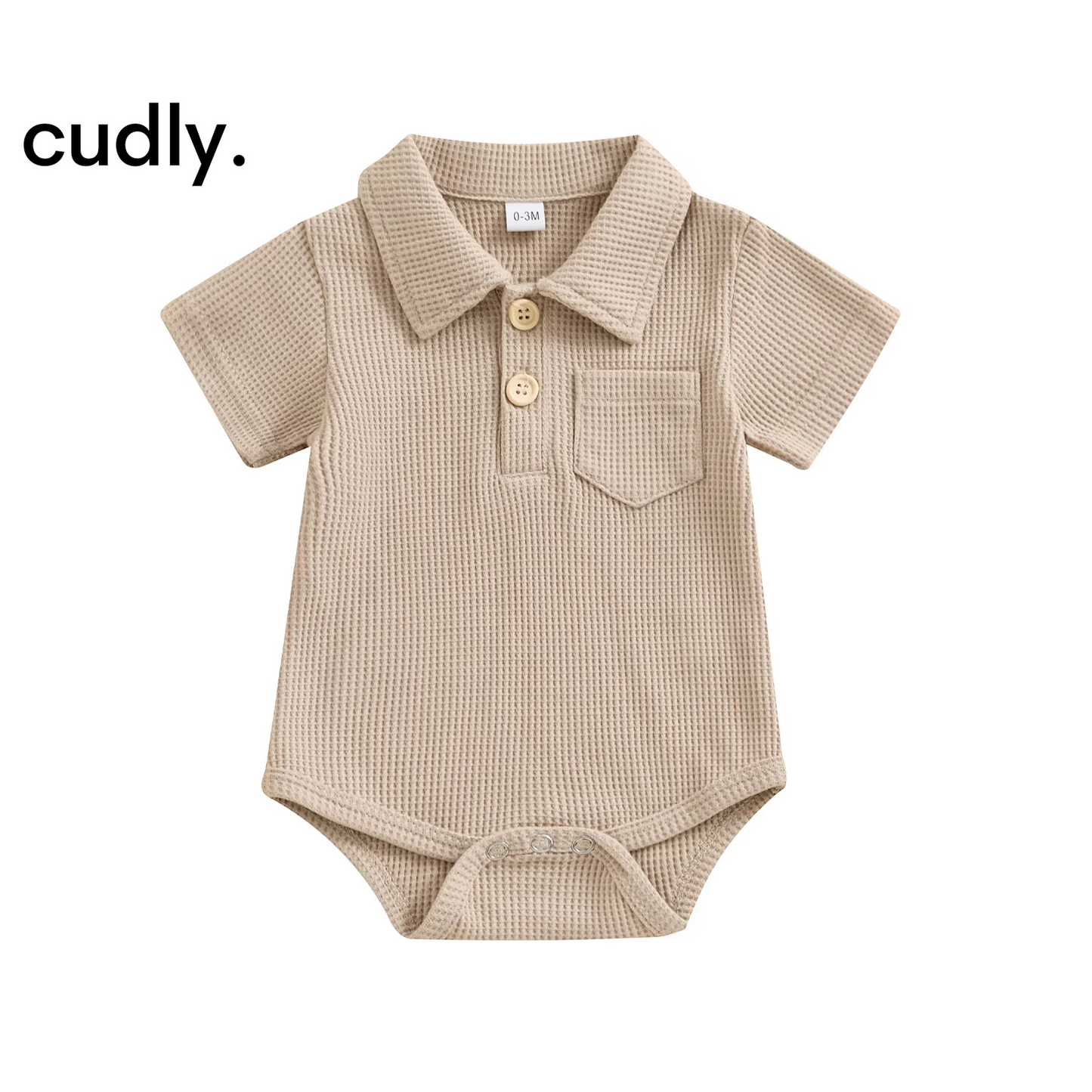  Polo Bodysuit with Front Pocket – Baby Boy Jumpsuit for 3-12 Months