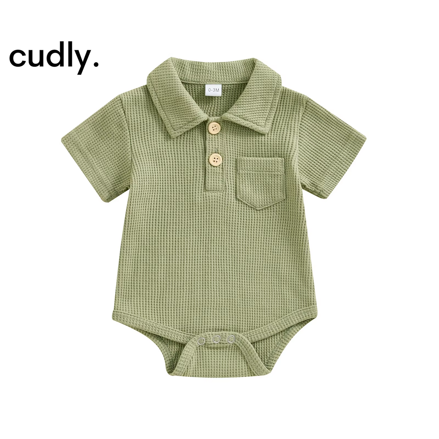  Polo Bodysuit with Front Pocket – Baby Boy Jumpsuit for 3-12 Months