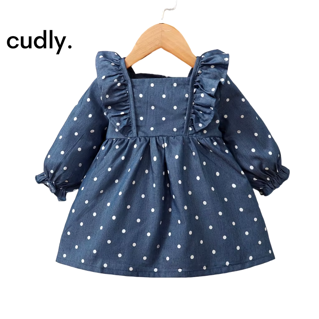 Infant Baby Girl Polka-Dot Sleeveless Ruffle Dress