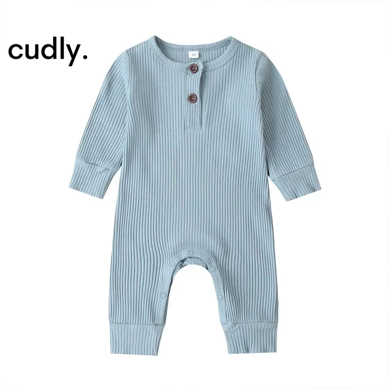 Newborn Cotton Long Sleeve Baby Romper – Unisex Infant Jumpsuit